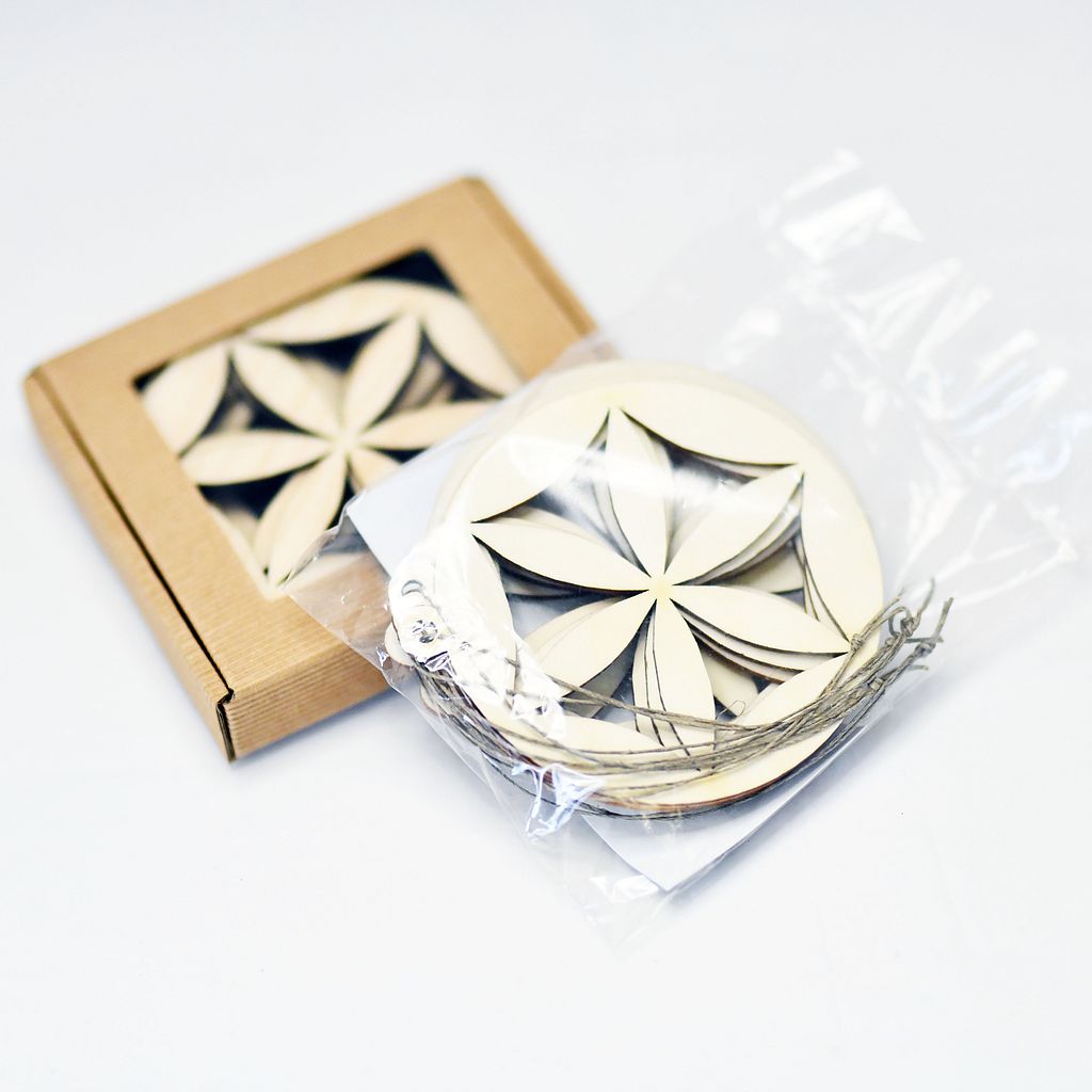 Bombka świąteczna, medalion drewniany góralski 5 sztuk