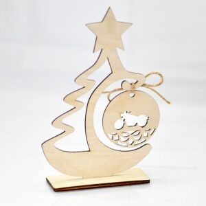 Stroik bożonarodzeniowy, choinka z medalionem motocyklowym